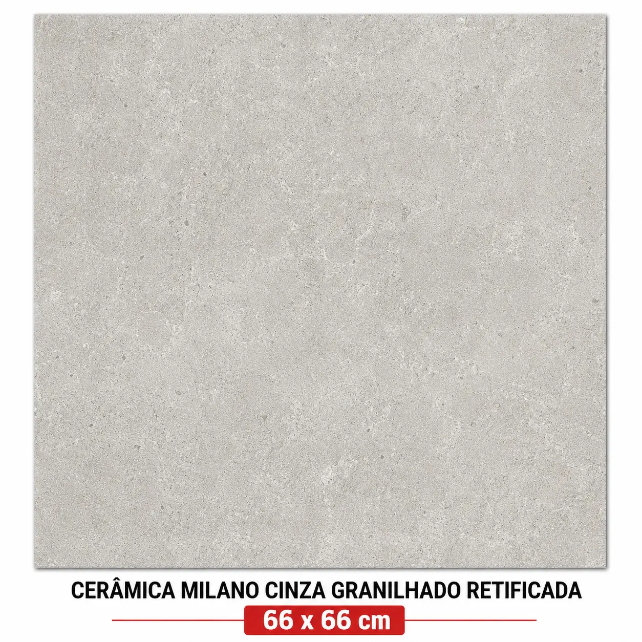 Cerâmica Milano Cinza Granilhado Retificada 66x66