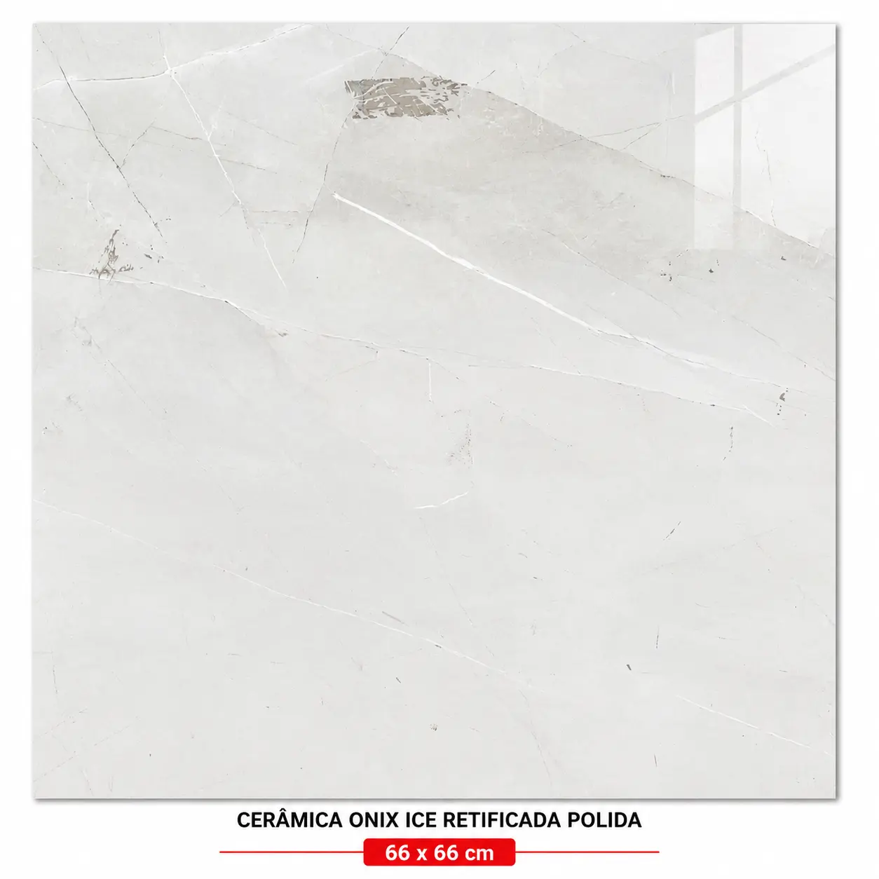 Cerâmica Onix Ice Retificada Polida 66x66